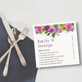 Elegante botanische Rose Blumenhochzeit Serviette