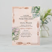 Elegante botanische Rose Folieneinladung (Stehend vorne)