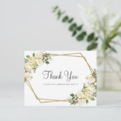 Elegante botanische Rose Hochzeit Vielen Dank Postkarte (Stehend Vorderseite)