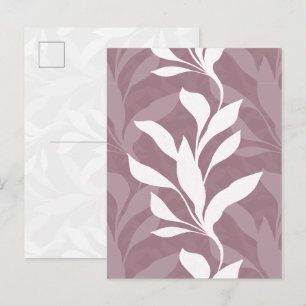 Elegante botanische Rose-Mauve-Blattwerk in Anmut Postkarte