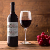 Elegante botanische Rosenblüte Rustikale Hochzeit Weinetikett