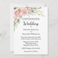 Elegante botanische Rosenhochzeit in Rosa