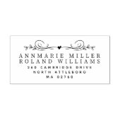 Elegante botanische Rücksendeadresse mit zwei Nach Gummistempel (Prägung)