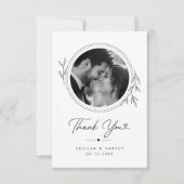 Elegante botanische runde Hochzeit Danke (Vorderseite)