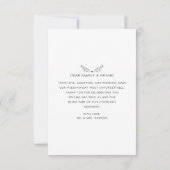 Elegante botanische runde Hochzeit Danke (Rückseite)