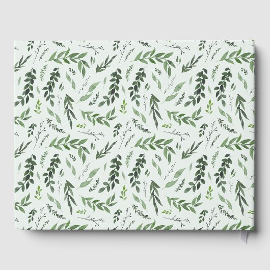 Elegante botanische rustikale Schrift Moderne Hoch Gästebuch (Rückseite)