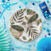 Elegante botanische Safari-Blätter Pappteller (Party)