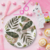 Elegante botanische Safari-Blätter Pappteller (Party)