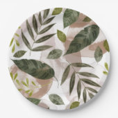 Elegante botanische Safari-Blätter Pappteller (Vorderseite)