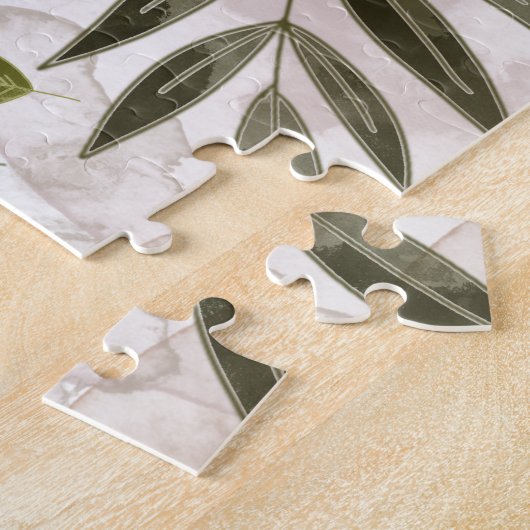Elegante botanische Safari-Blätter Puzzle (Seite)
