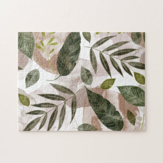 Elegante botanische Safari-Blätter Puzzle (Horizontal)