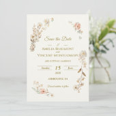 Elegante botanische Save-the-Date-Einladung (Stehend Vorderseite)