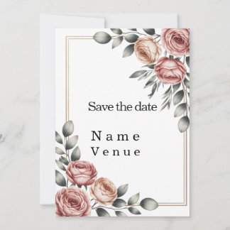 Elegante botanische Save-the-Date-Karte Einladung