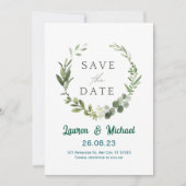 Elegante botanische Save-the-Date-Karten mit moder Einladung (Vorderseite)