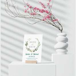 Elegante botanische Save-the-Date-Karten mit moder Einladung