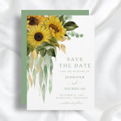 Elegante botanische Sonnenblumen Save The Date