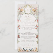 Elegante Botanische Speisekarte Einladung (Vorderseite)