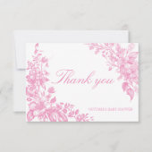 Elegante botanische staubige Babydusche Dankeskarte (Vorderseite)