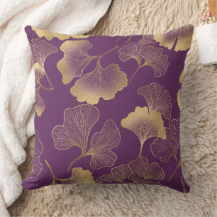 Elegante botanische Teal-Blätter mit goldenen High Kissen