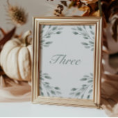Elegante Botanische Tischnummern Ivory & Sage Fall