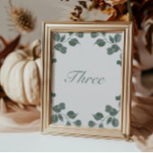 Elegante Botanische Tischnummern Ivory & Sage Fall