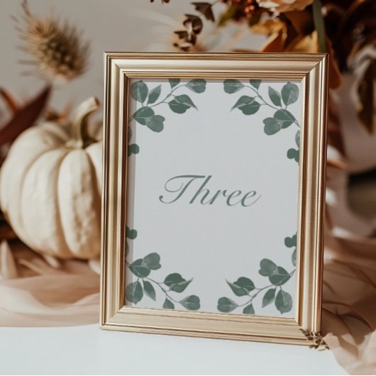 Elegante Botanische Tischnummern Ivory & Sage Fall