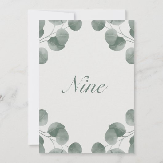 Elegante Botanische Tischnummern Ivory & Sage Fall (Vorderseite)