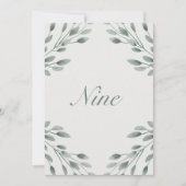 Elegante Botanische Tischnummern Ivory & Sage Fall (Vorderseite)