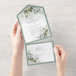 Elegante botanische Vegetation All In One Einladung