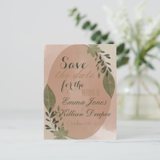 Elegante botanische Vegetation Ankündigungspostkarte (Stehend Vorderseite)