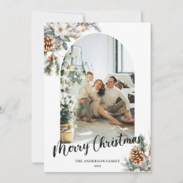 Elegante botanische Vegetation Foto Feiertagskarte