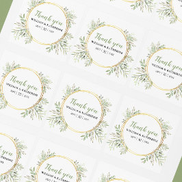 Elegante botanische Vegetation Quadratischer Aufkleber