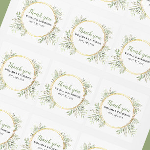 Elegante botanische Vegetation Quadratischer Aufkleber