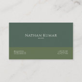 Elegante botanische Vegetation Sage Green & Gold Visitenkarte (Rückseite)