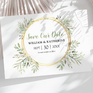 Elegante botanische Vegetation Save The Date