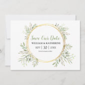 Elegante botanische Vegetation Save The Date (Vorderseite)