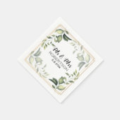 Elegante botanische Vegetation Serviette (Ecke)