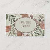 Elegante botanische Vegetation Visitenkarte (Rückseite)