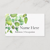 Elegante botanische Vegetation Visitenkarte (Vorderseite)