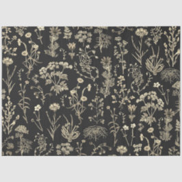 Elegante botanische Vintage Wildblumen Beige Schwa Seidenpapier