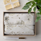 Elegante botanische Vintage Wildblumen Beige Seidenpapier (Geschenk)