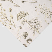 Elegante botanische Vintage Wildblumen Beige Seidenpapier (Ausschnitt)