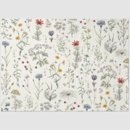 Elegante botanische Vintage Wildblumen Seidenpapier