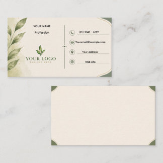 Elegante Botanische Visitenkarte Minimalistisch
