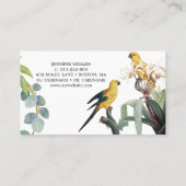 Elegante Botanische Vogelbenutzerkarte Visitenkarte (Rückseite)