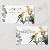 Elegante Botanische Vogelbenutzerkarte Visitenkarte (Vorne/Hinten)