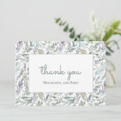 Elegante Botanische Wasserfarbenspülung Dankeskarte (Stehend Vorderseite)