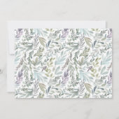Elegante Botanische Wasserfarbenspülung Dankeskarte (Rückseite)