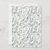 Elegante Botanische Wasserfarbenspülung Einladung (Rückseite)