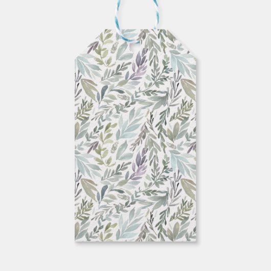 Elegante Botanische Wasserfarbenspülung Geschenkanhänger (Rückseite)